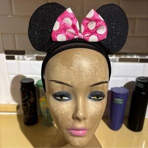 Disney Parks Minnie Mouse Ears Headband Hot Pink Polka Dot Fairy Festival‎ Fun